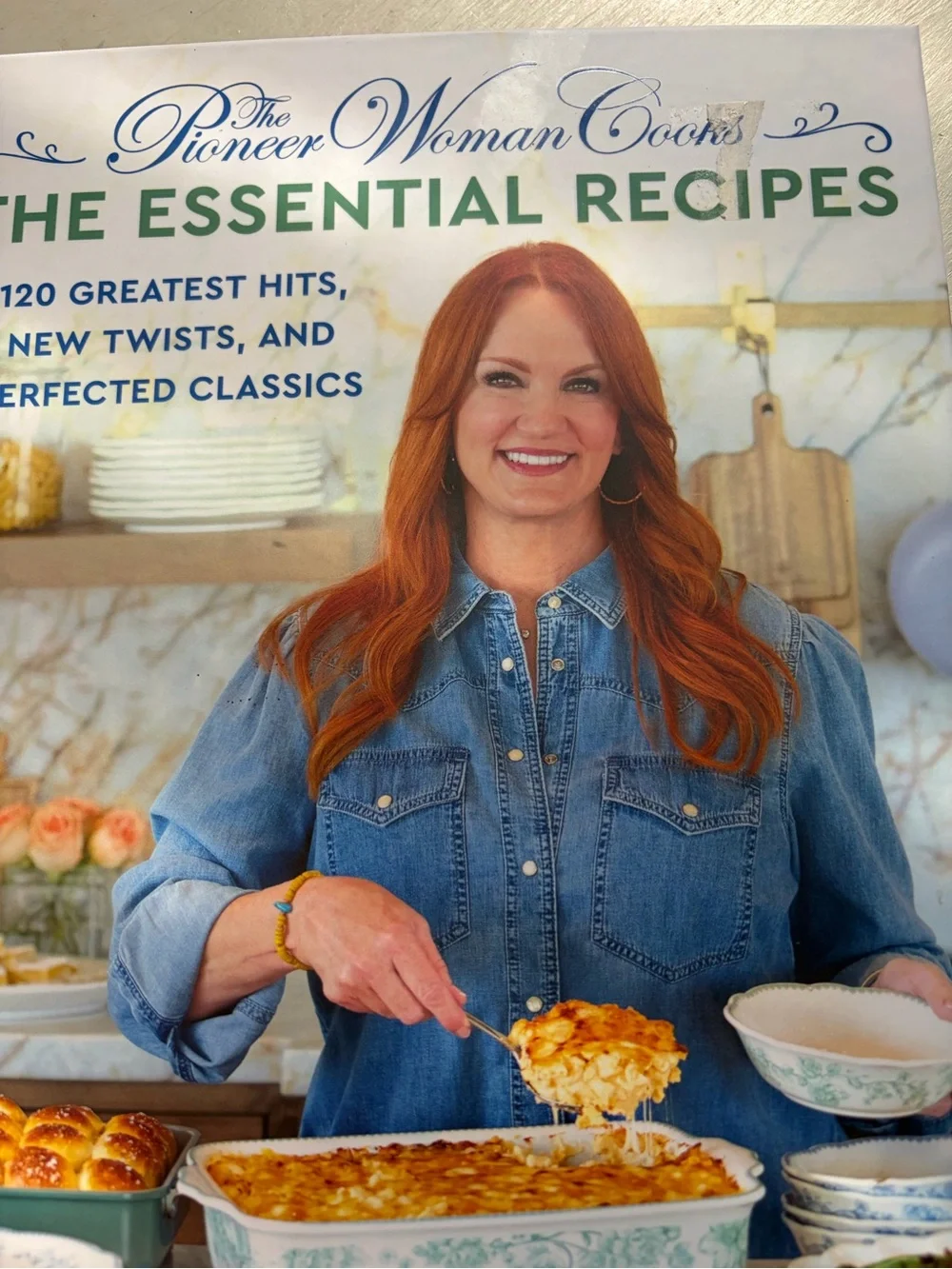 The Pioneer Woman Cookbook - Denim Blue Cover with Red Hair Portrait